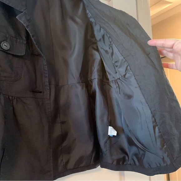 RW&CO Black Linen Blazer | 3/4 Sleeve | Lightweight & Chic - Picture 5 of 5